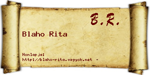 Blaho Rita névjegykártya